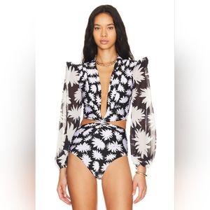 PatBO Dahlia Plunge Bodysuit